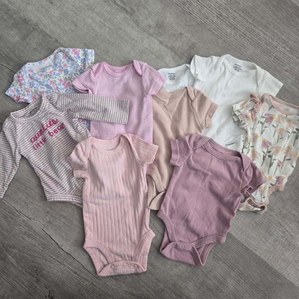 Carters Gerber Baby Girl Newborn Honest Company Bodysuit Sleeper Lot 26pc Bundle - Picture 6 of 11